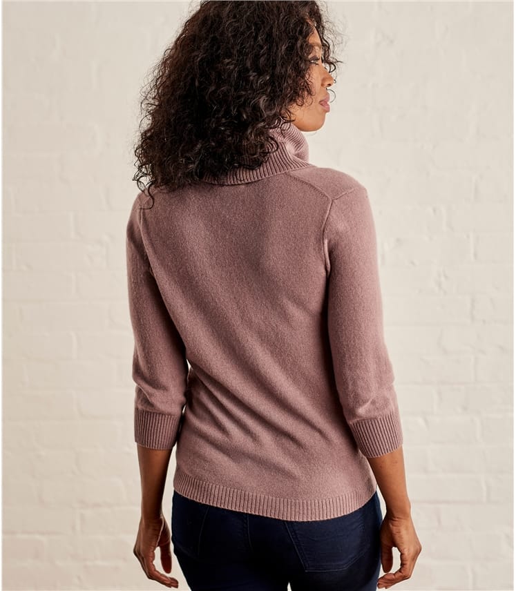 Mocha Pink | Womens Cashmere Merino Cowl Neck Jumper | WoolOvers AU